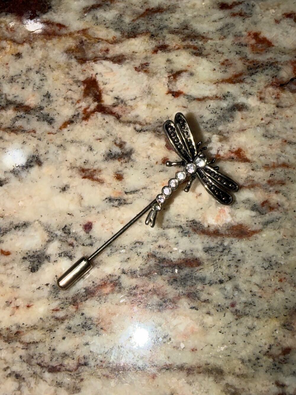 Crystal Dragonfly Stick Pin